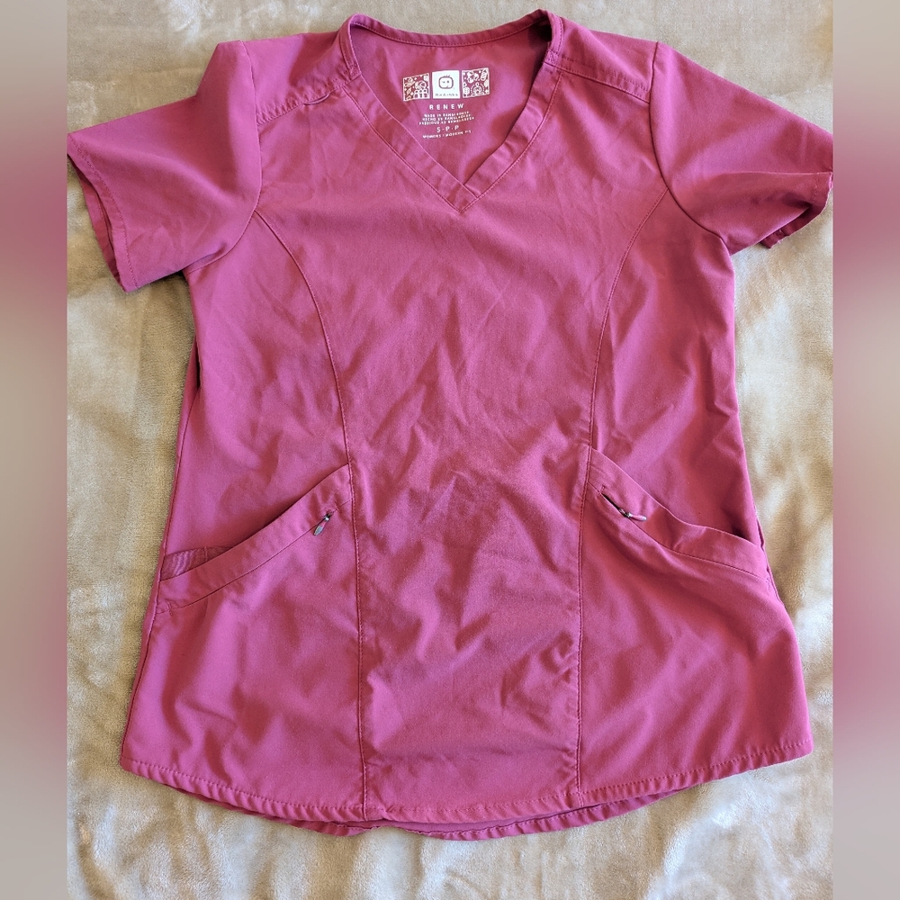 WonderWink Women's Two-Piece Scrub Set in Dusty Rose - Picture 8 of 8